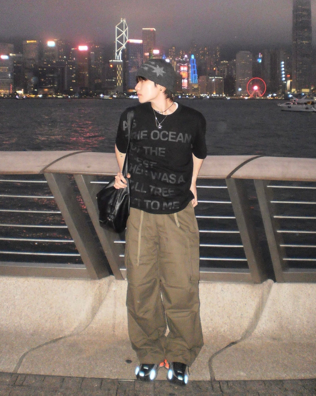 (in stock) banding parachute cargo pants