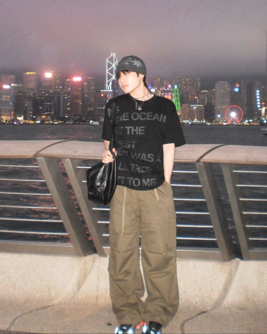 (in stock) banding parachute cargo pants