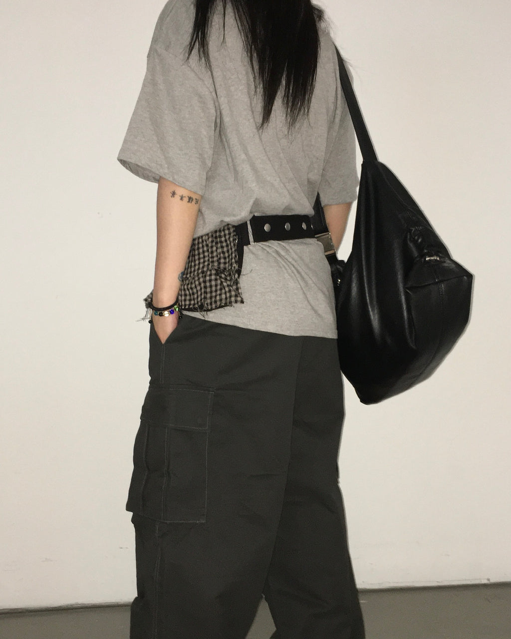 (in stock) banding parachute cargo pants
