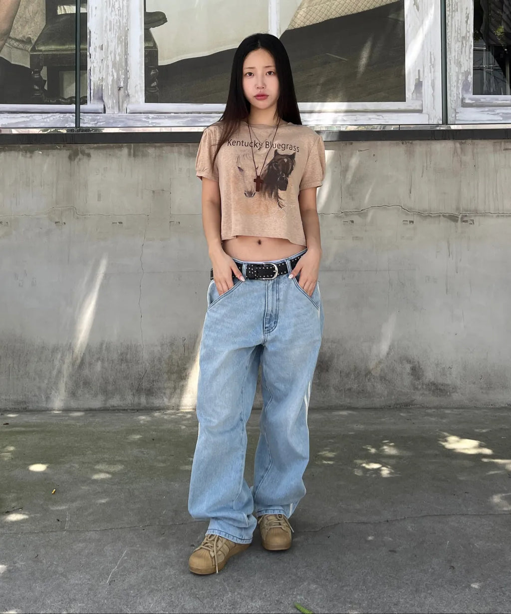 【𝘱𝘳𝘦-𝘰𝘳𝘥𝘦𝘳】SCULPTOR Kentucky Stud Baby Tee Cream