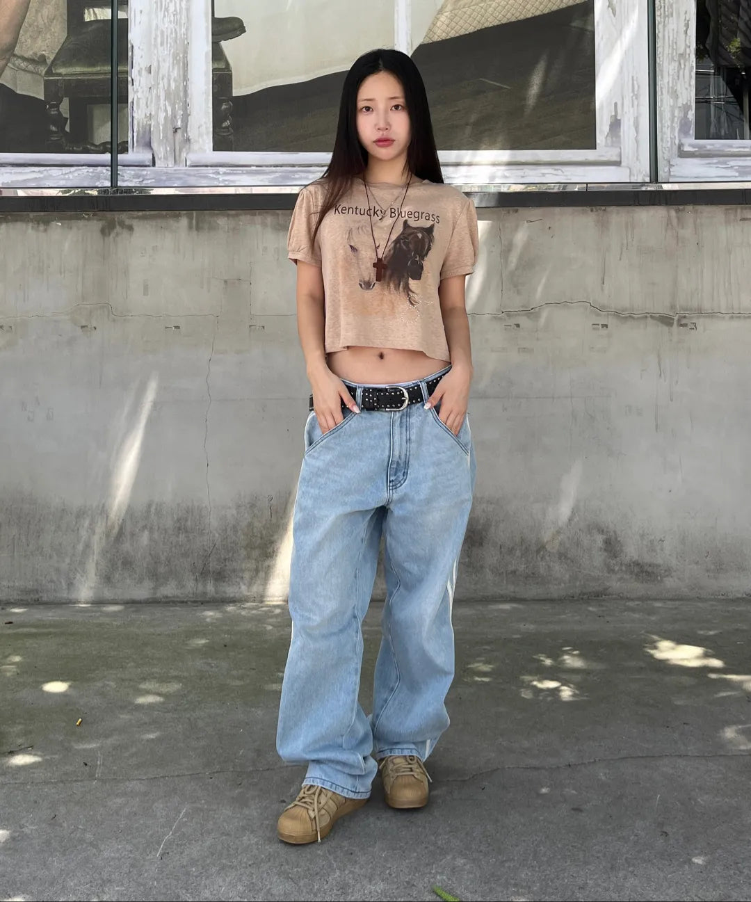 【𝘱𝘳𝘦-𝘰𝘳𝘥𝘦𝘳】SCULPTOR Kentucky Stud Baby Tee Beige