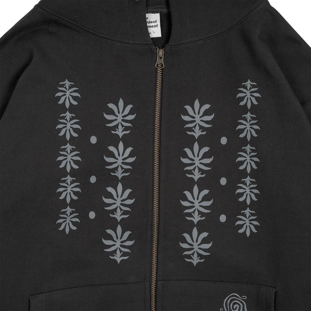 TCM ETHNIC HOODED ZIP-UP (CHARCOAL)