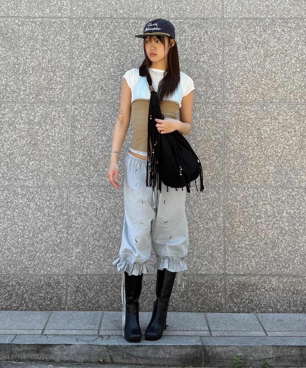 【𝘱𝘳𝘦-𝘰𝘳𝘥𝘦𝘳】SCULPTOR Farm Corset Halter Top Raw/Baby Pink