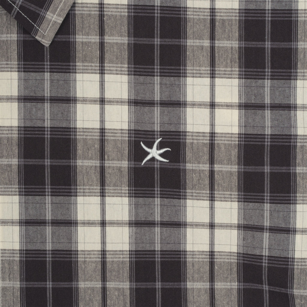 TCM MINI LOGO CHECK HALF SHIRTS (BROWN)