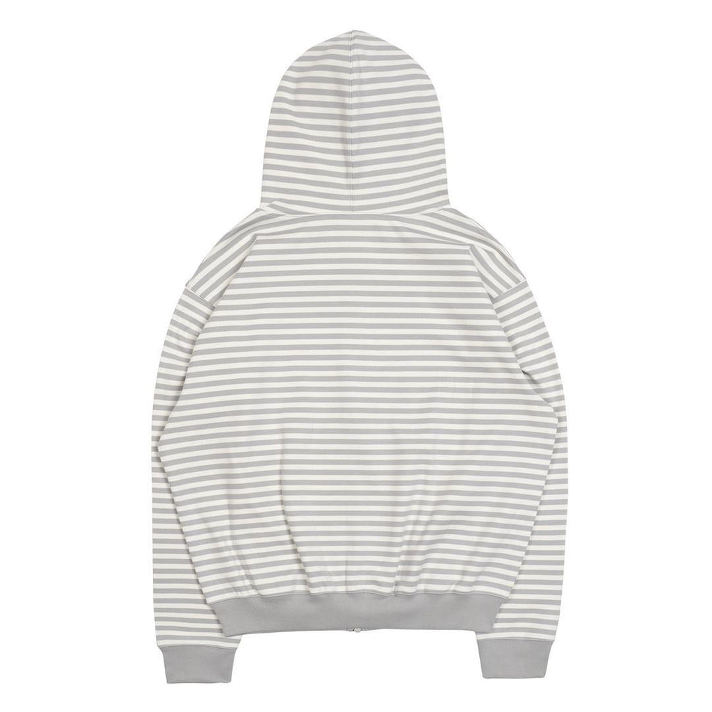 TCM STRIPE HOODED ZIP-UP (GREY/WHITEIVORY)