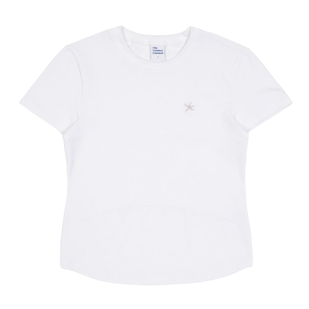 TCM MINI LOGO CURVED TEE (WHITE)