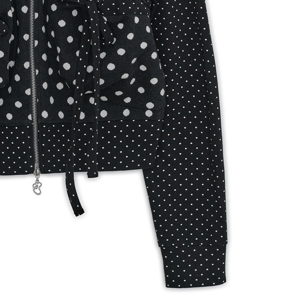 HUGYOURSKIN DOT BIG POCKET HOODIE (BLACK)
