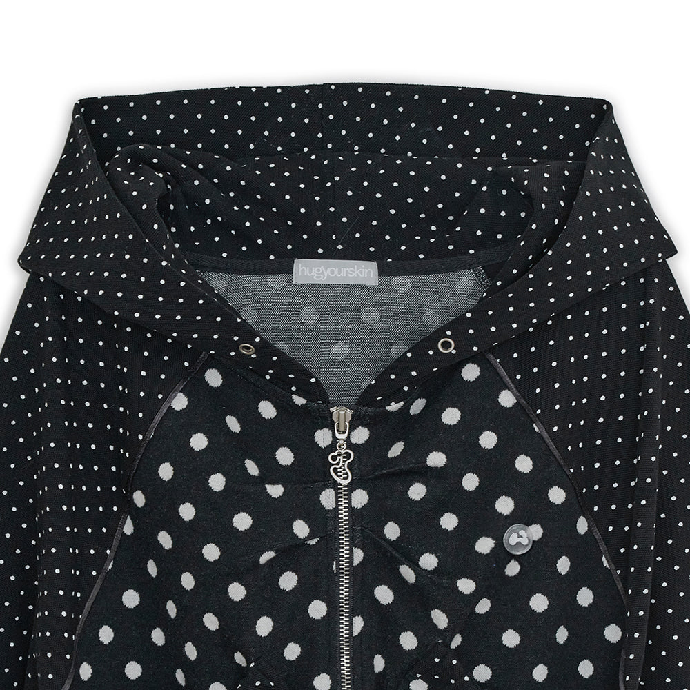 HUGYOURSKIN DOT BIG POCKET HOODIE (BLACK)
