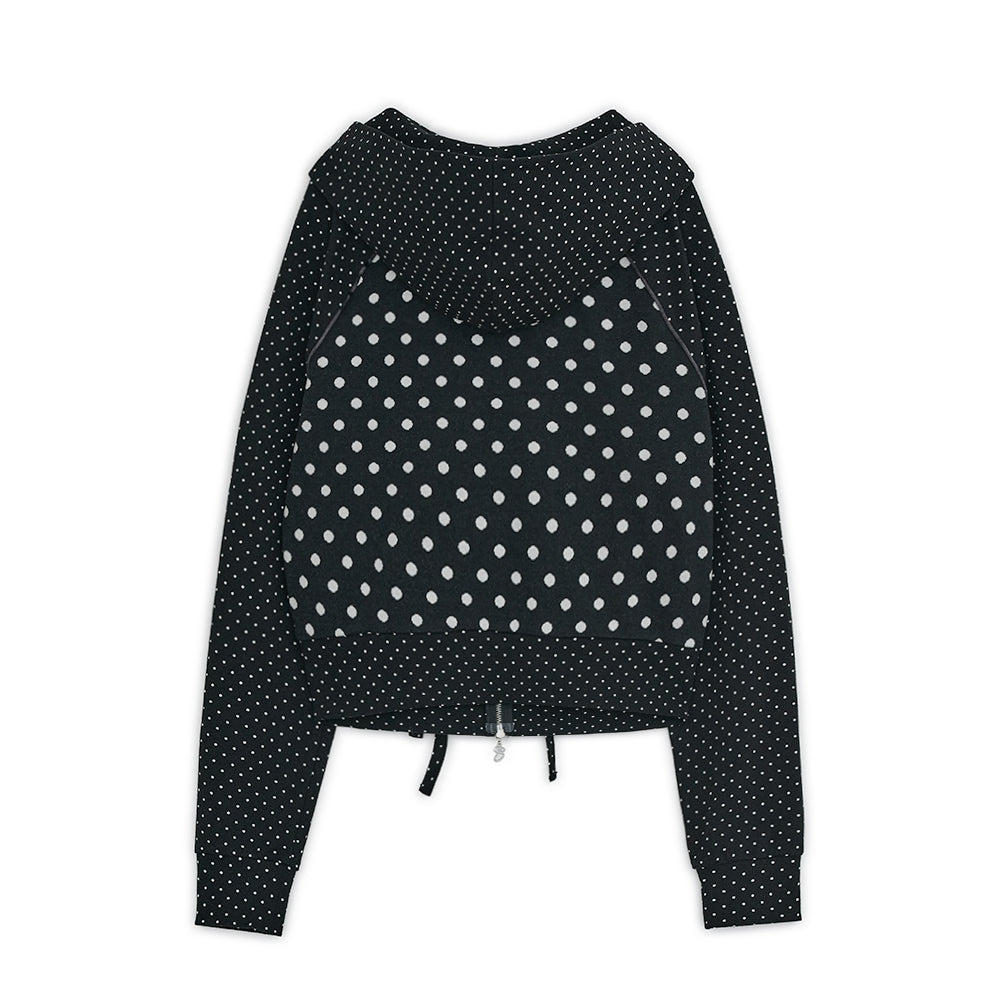 HUGYOURSKIN DOT BIG POCKET HOODIE (BLACK)
