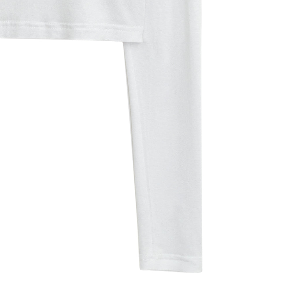 HUGYOURSKIN ORNAMENT PRINT TOP (WHITE)
