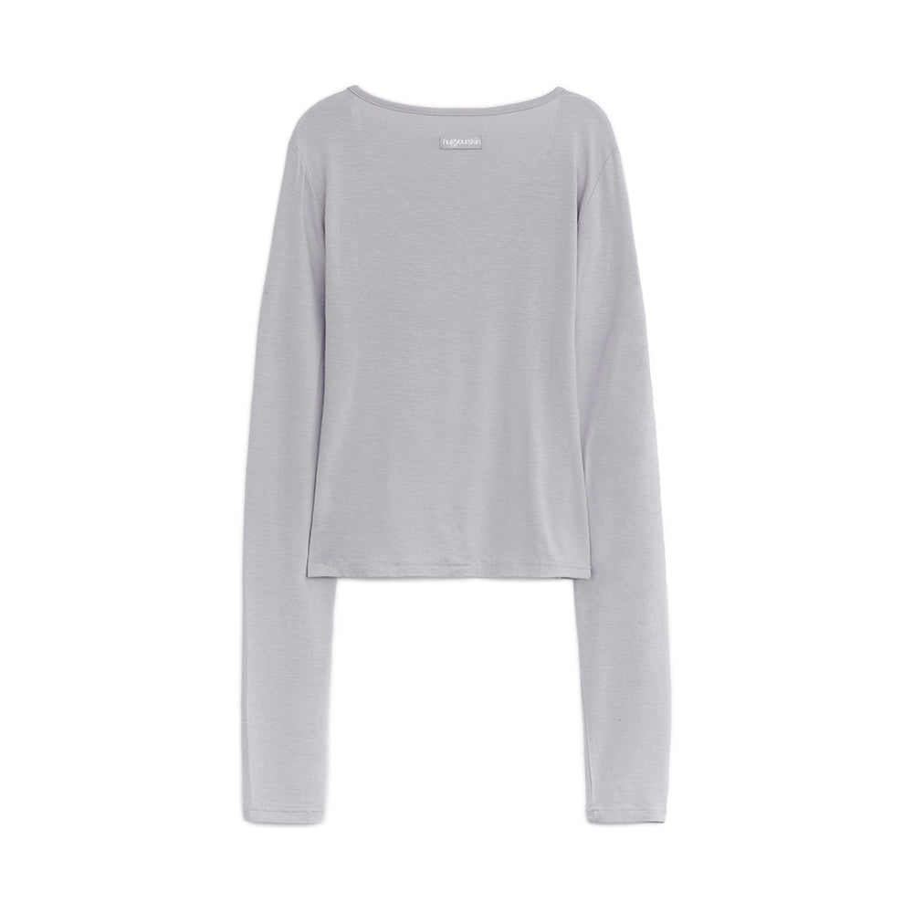 HUGYOURSKIN ORNAMENT PRINT TOP (GREYISH PINK)