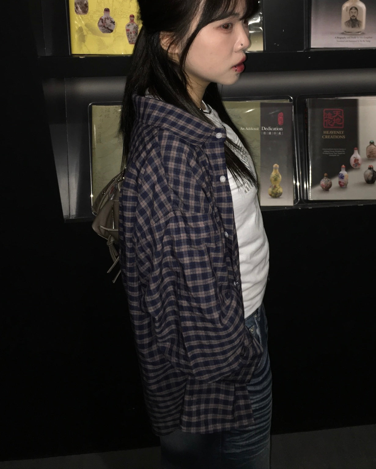 crunch checked shirt (blue)