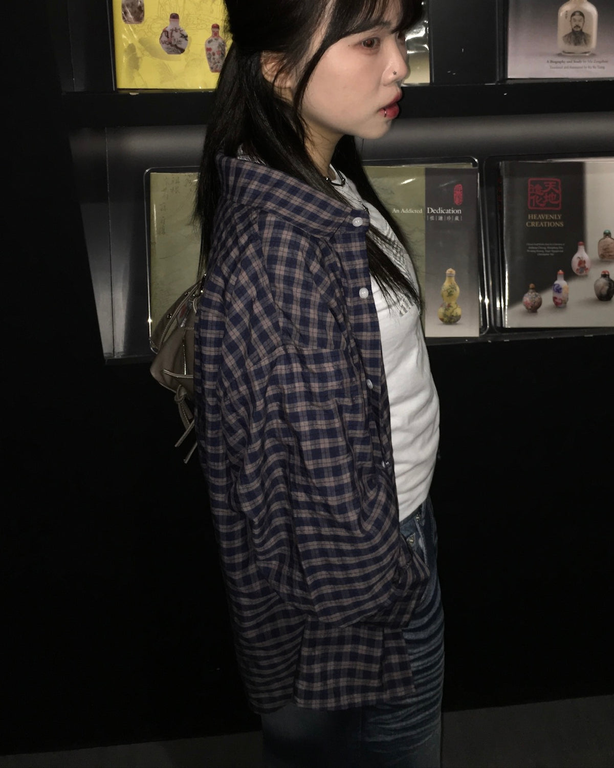 crunch checked shirt (blue)