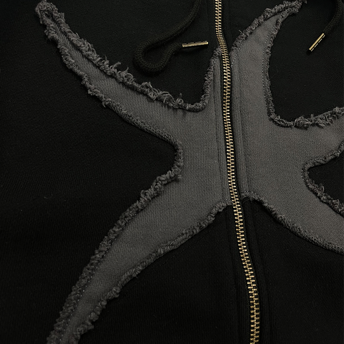 TCM STARFISH HOODED ZIP-UP (BLACK)