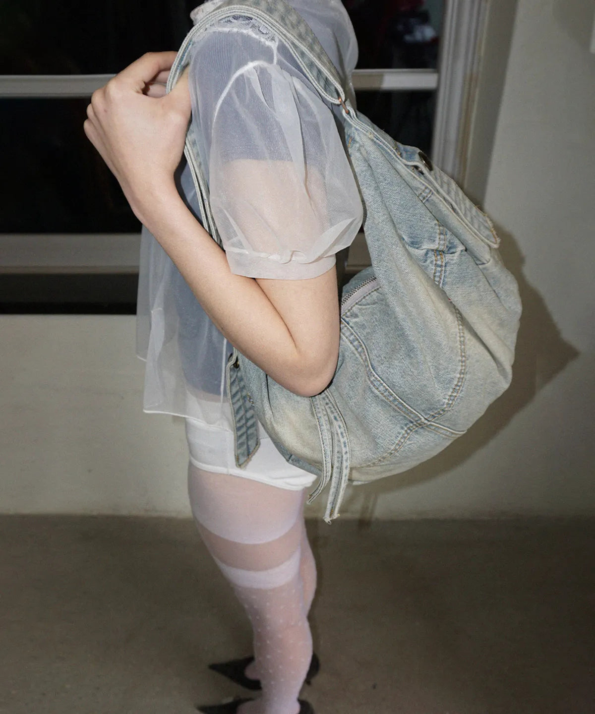 【𝘱𝘳𝘦-𝘰𝘳𝘥𝘦𝘳】SCULPTOR Washed Denim Duffle Bag Washed Blue