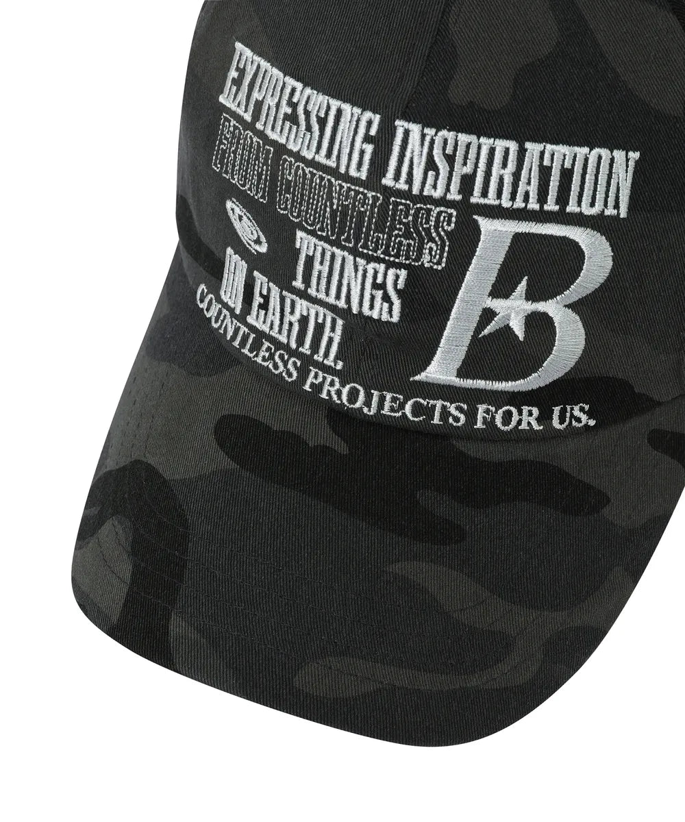 BAUF B LOGO ball cap (black camo)