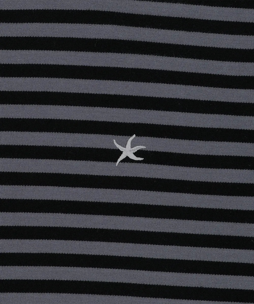 TCM STRIPE HOODED ZIP-UP (CHARCOAL/BLACK)