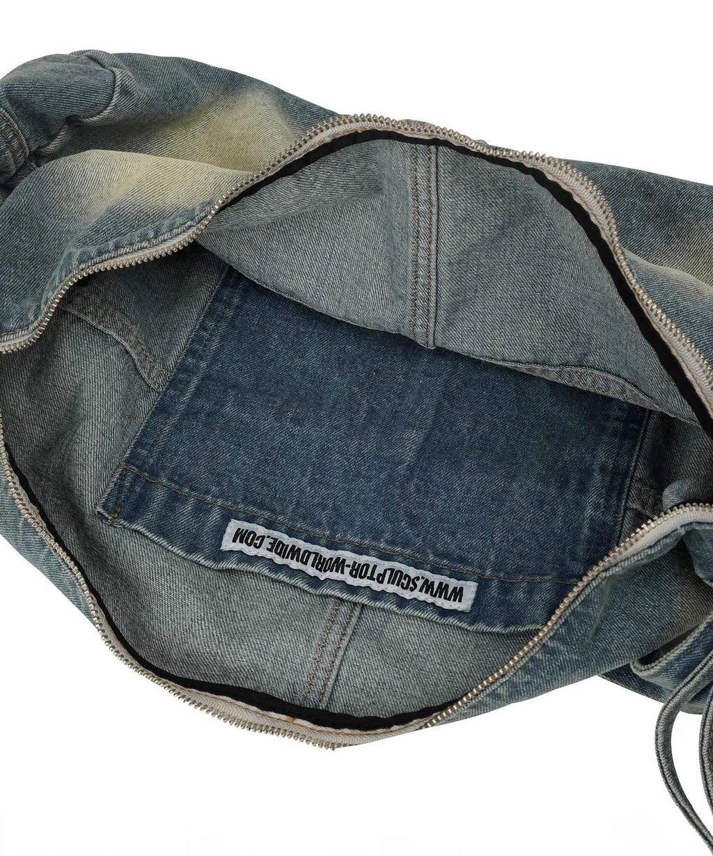 【𝘱𝘳𝘦-𝘰𝘳𝘥𝘦𝘳】SCULPTOR Vintage Brushed Denim Duffel Bag Mid Blue