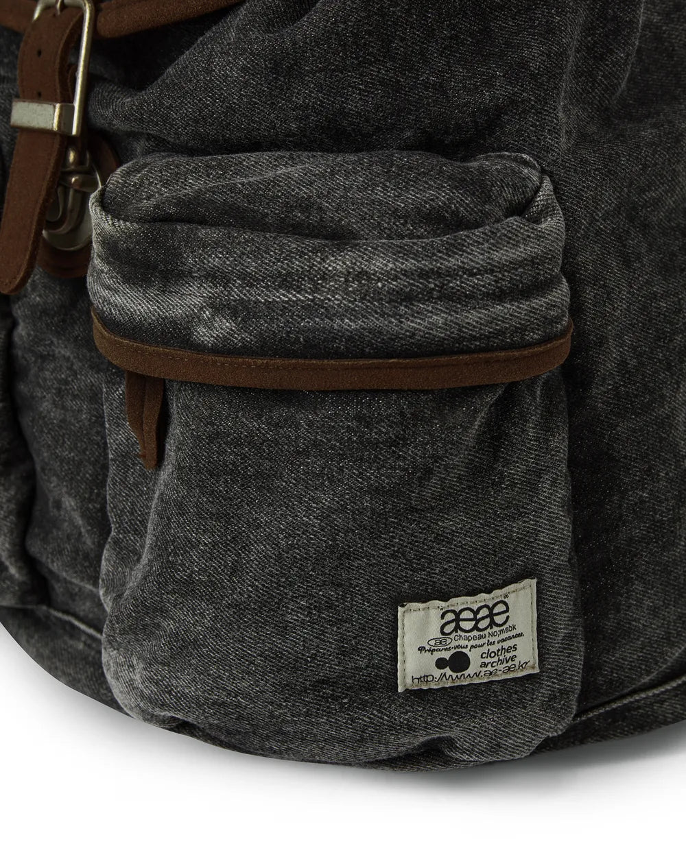 AEAE OUT POCKET DENIM BACKPACK (BLACK)