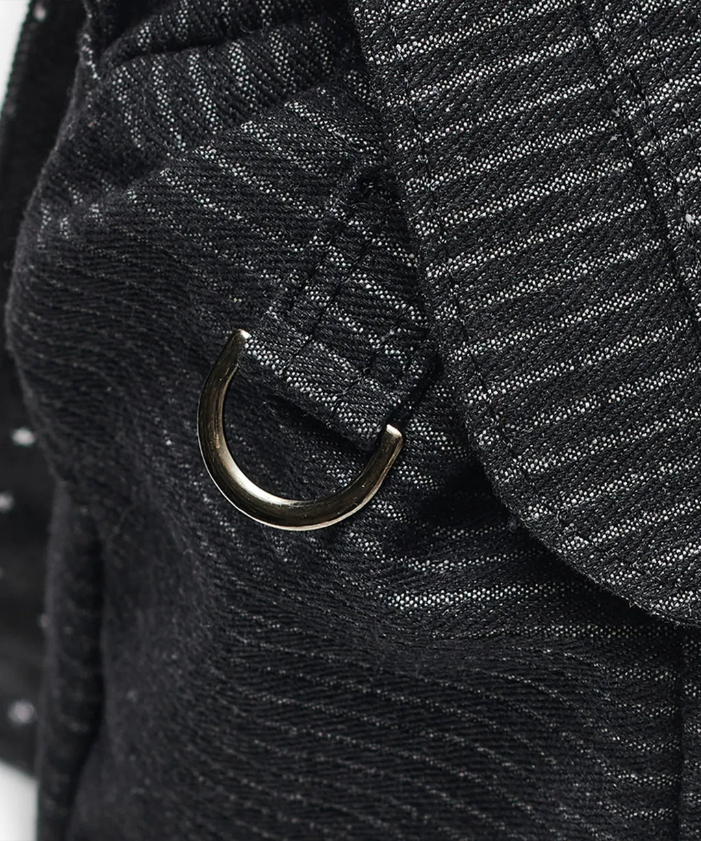 HUGYOURSKIN STARDUST DENIM BACKPACK (BLACK)