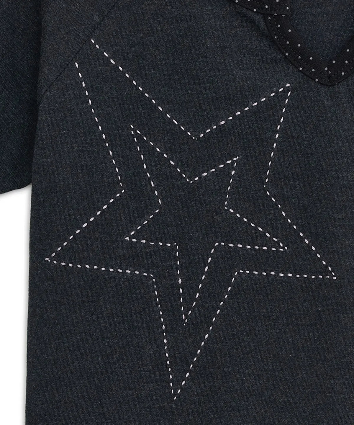HUGYOURSKIN STAR STITCH TOP (CHARCOAL)