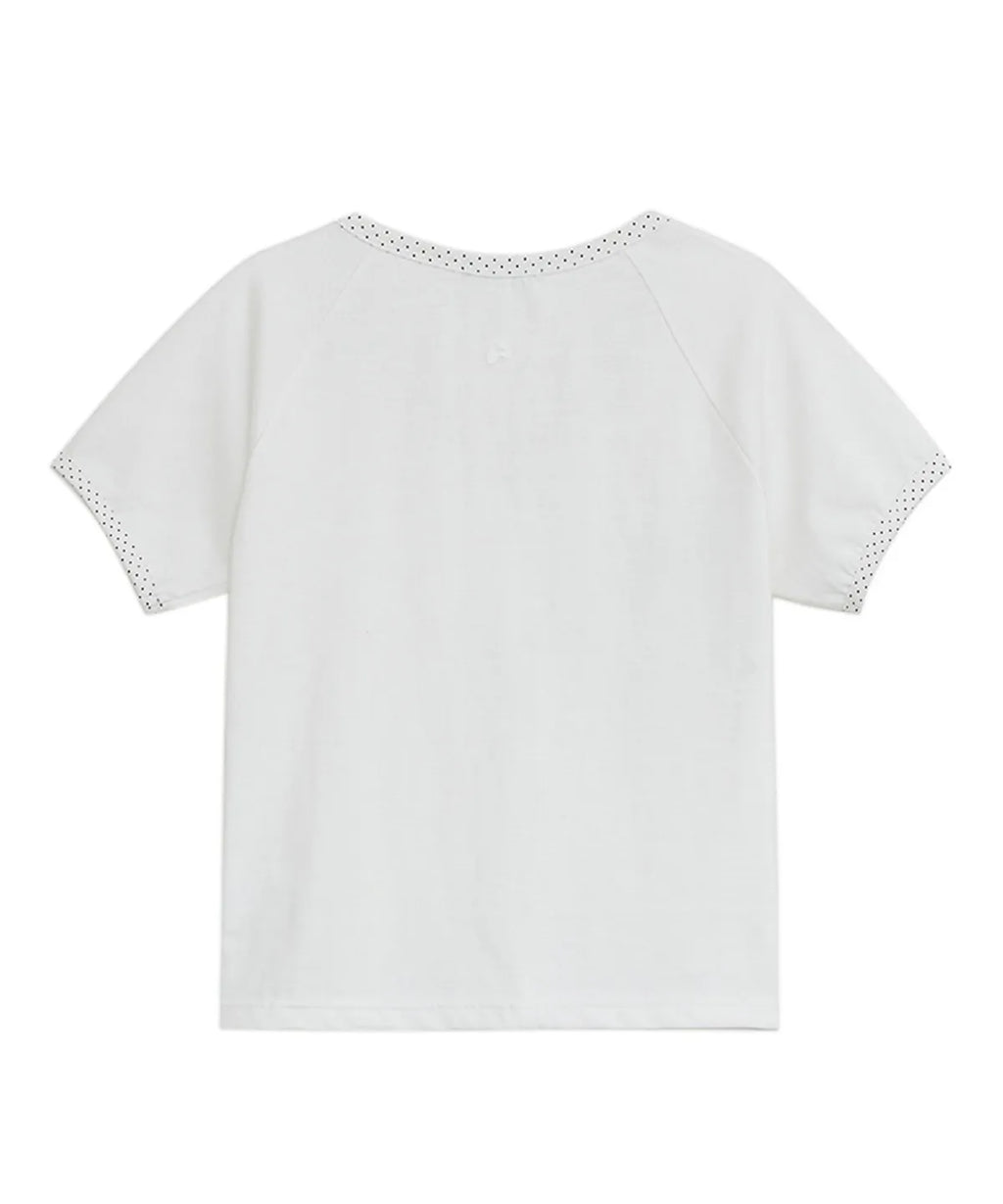 HUGYOURSKIN STAR STITCH TOP (WHITE)