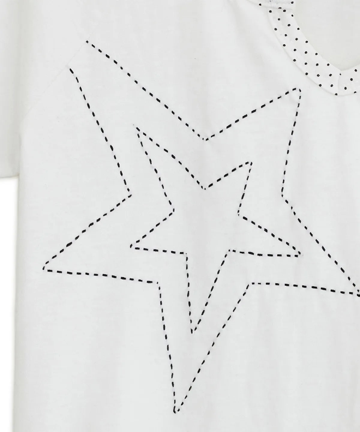 HUGYOURSKIN STAR STITCH TOP (WHITE)