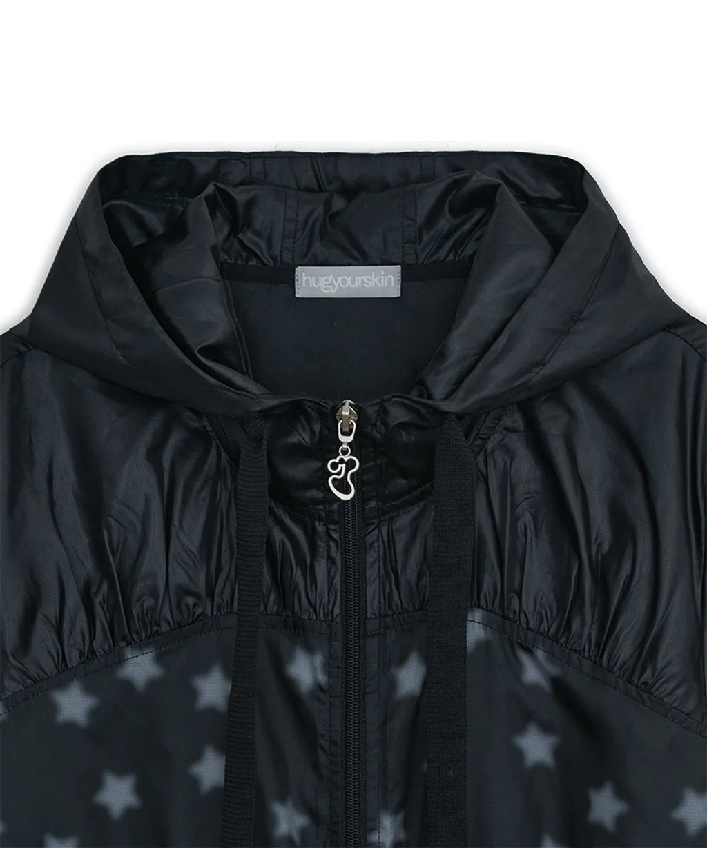 HUGYOURSKIN STARDUST WINDBREAKER (BLACK)