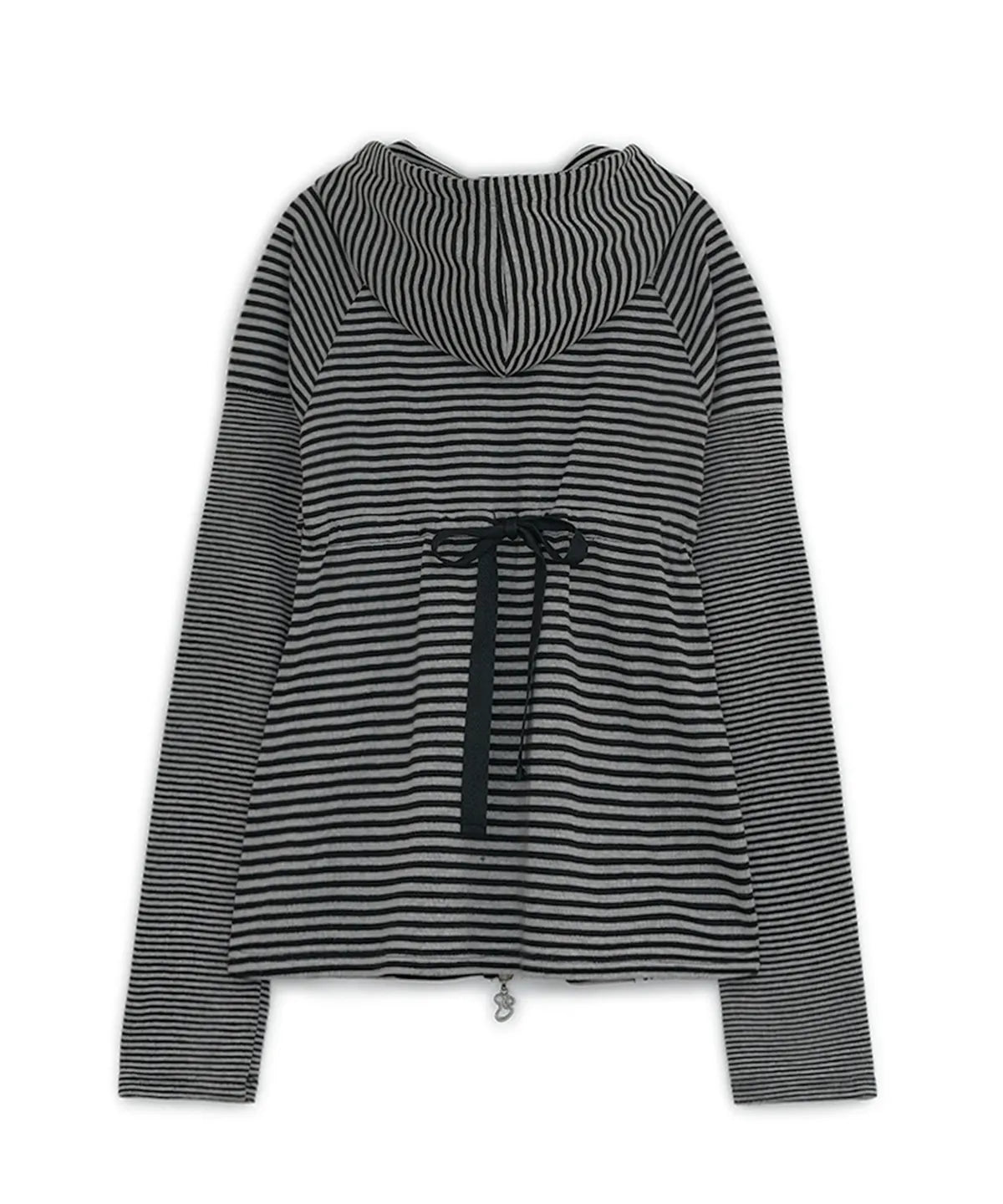 HUGYOURSKIN STRIPED BABYDOLL HOODIE (WHITE BLACK)