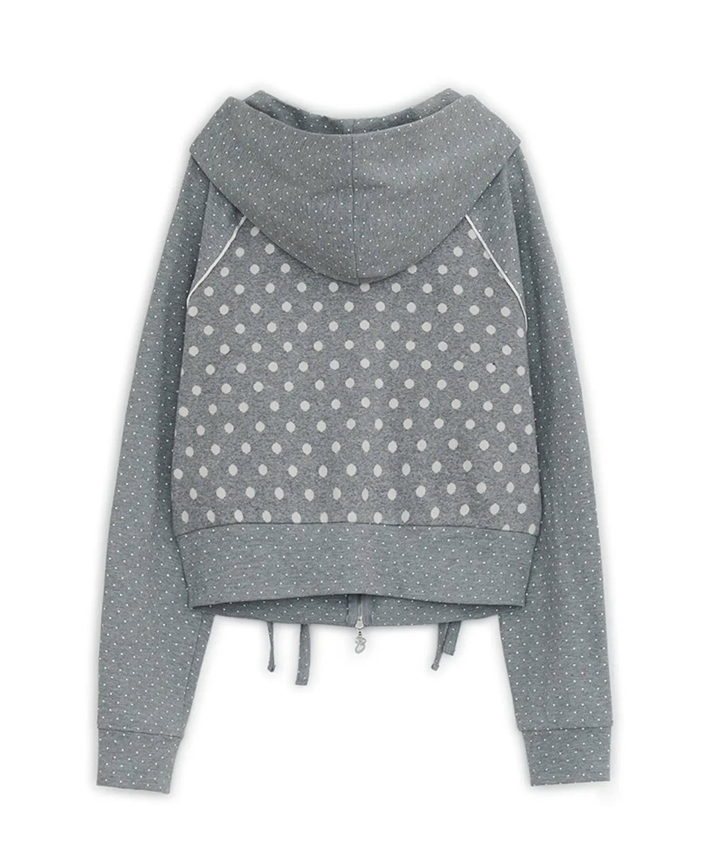 HUGYOURSKIN DOT BIG POCKET HOODIE (GREY)