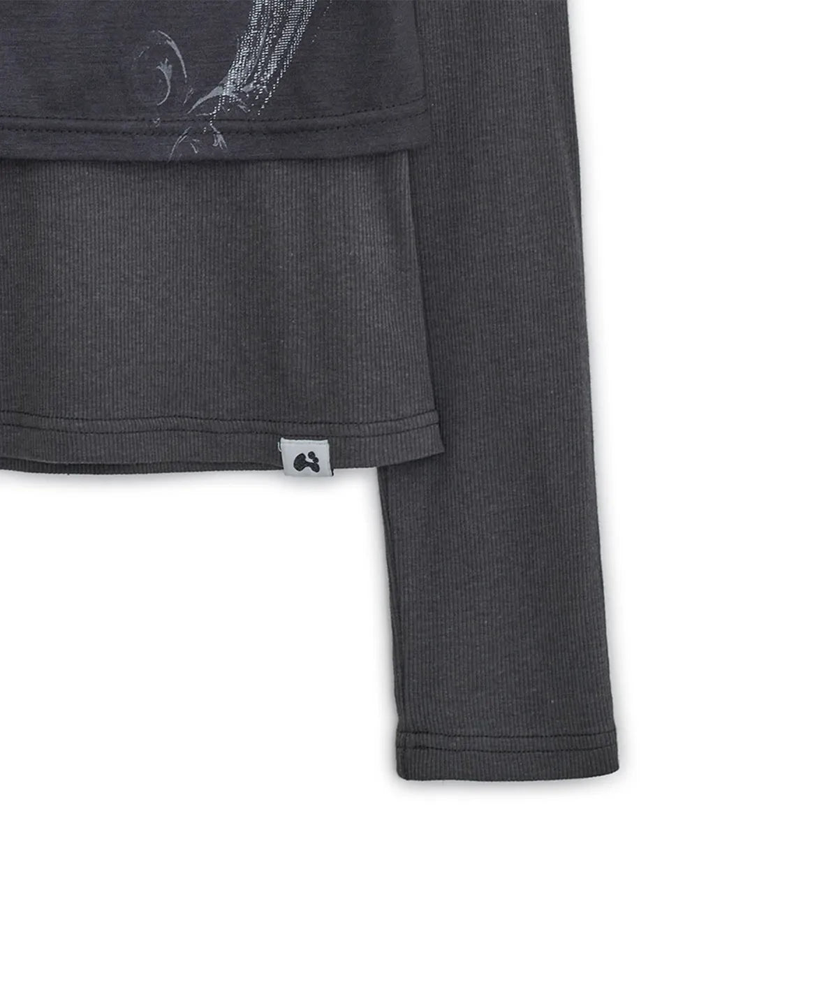 HUGYOURSKIN FALLEN ANGEL LAYERED TOP (CHARCOAL)