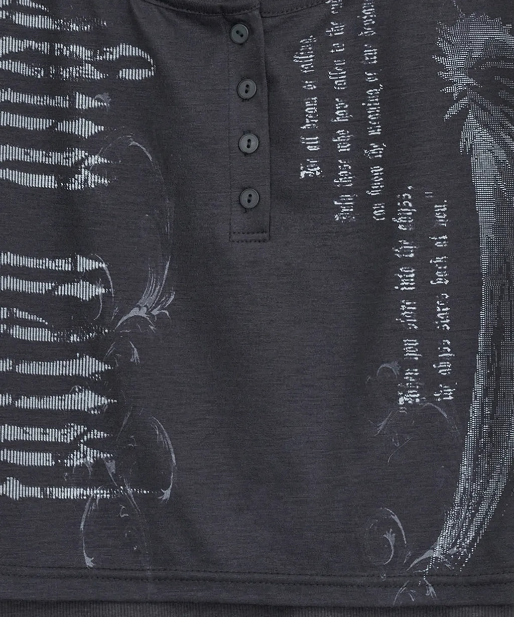 HUGYOURSKIN FALLEN ANGEL LAYERED TOP (CHARCOAL)