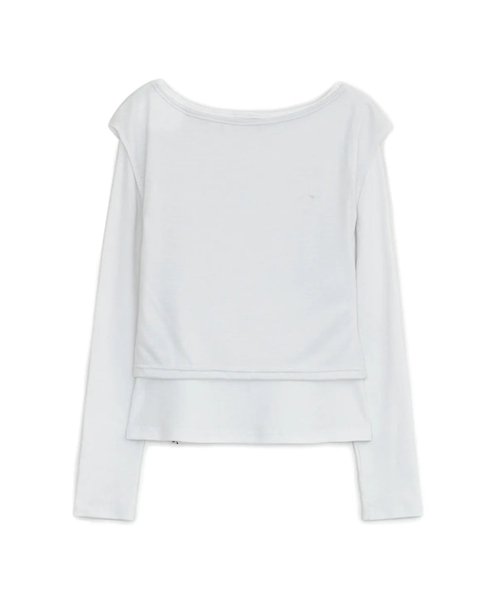 HUGYOURSKIN FALLEN ANGEL LAYERED TOP (WHITE)