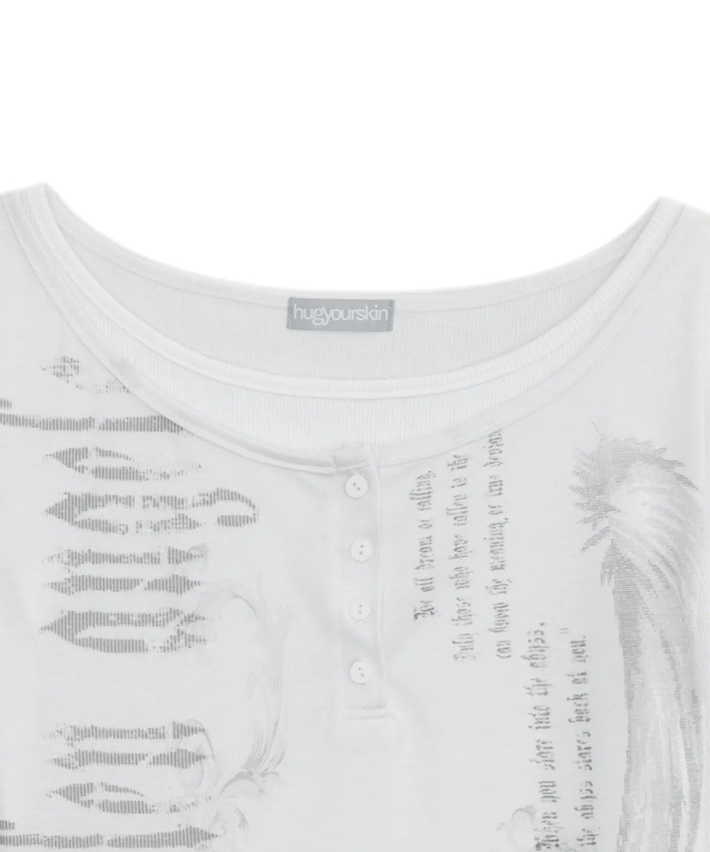 HUGYOURSKIN FALLEN ANGEL LAYERED TOP (WHITE)