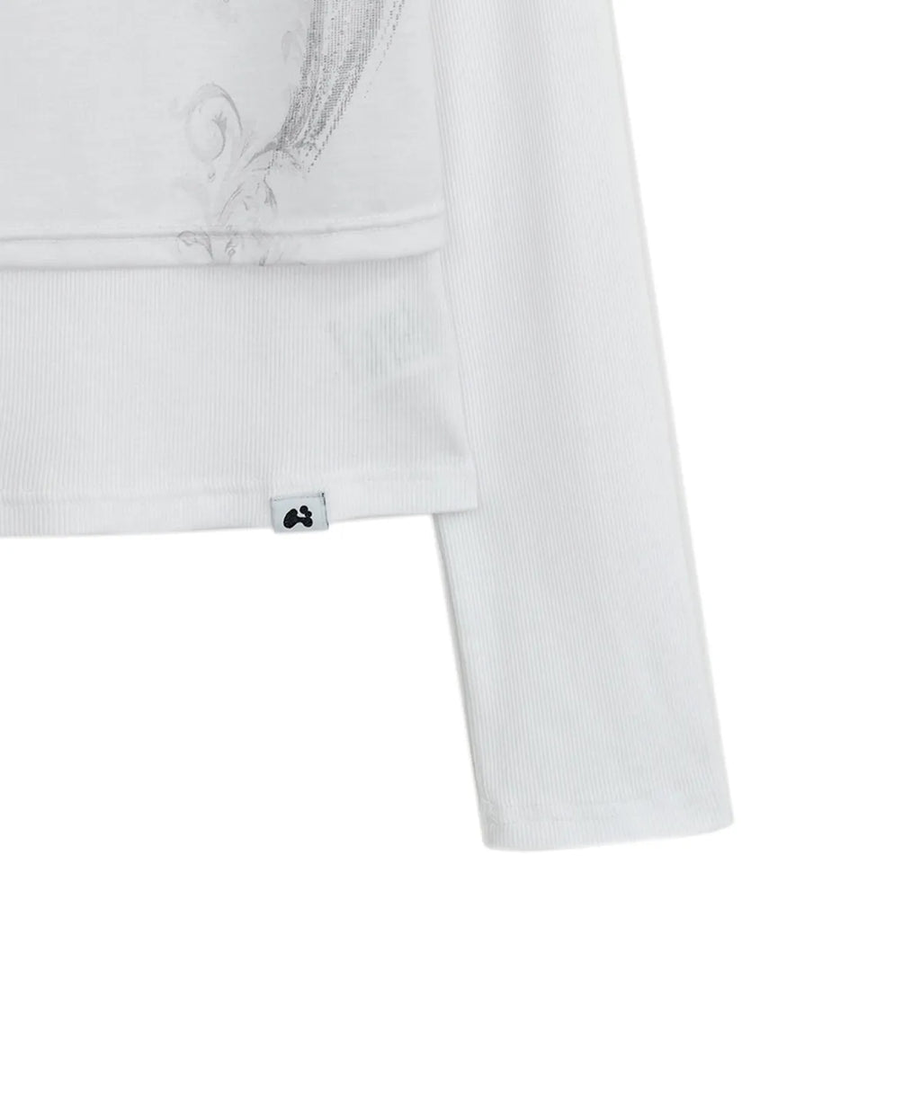 HUGYOURSKIN FALLEN ANGEL LAYERED TOP (WHITE)