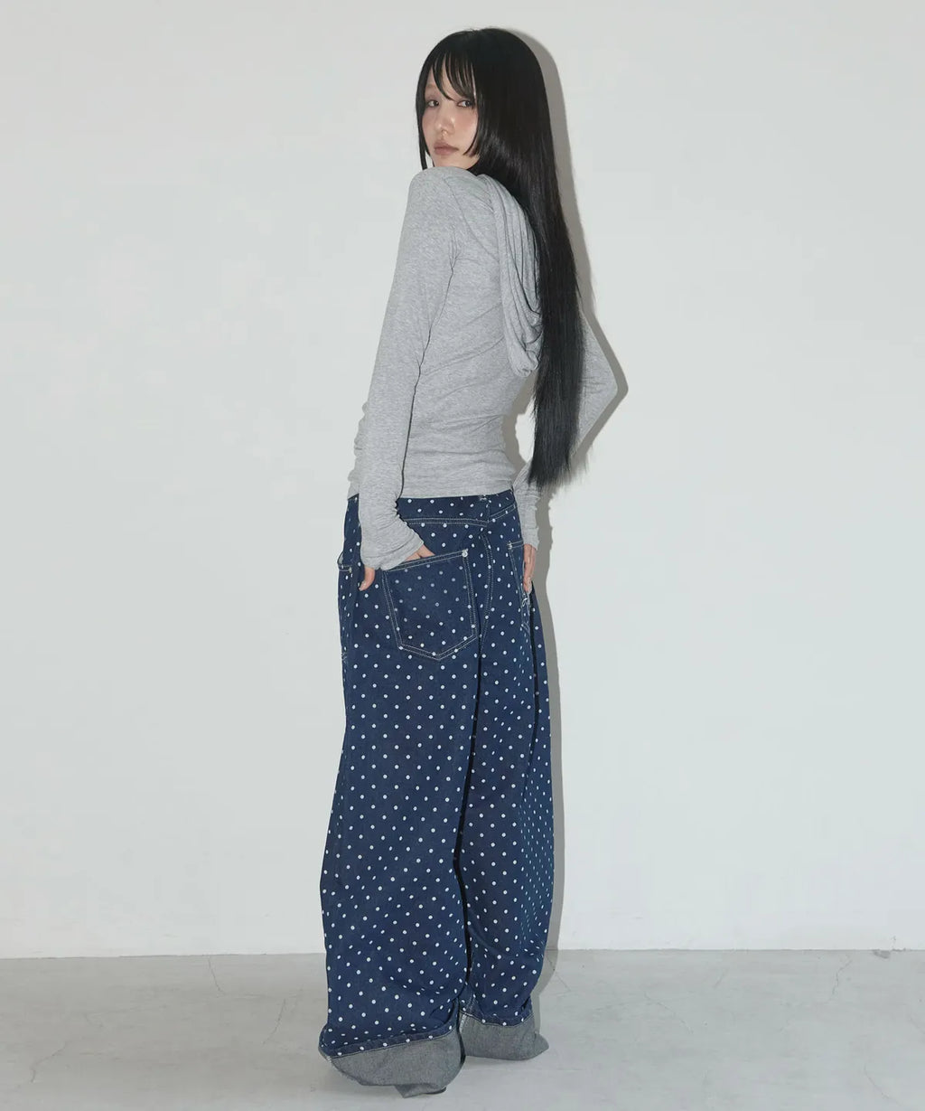【𝘱𝘳𝘦-𝘰𝘳𝘥𝘦𝘳】FANCY CLUB String Dot Roll-up Pants (BLUE) F25QD890