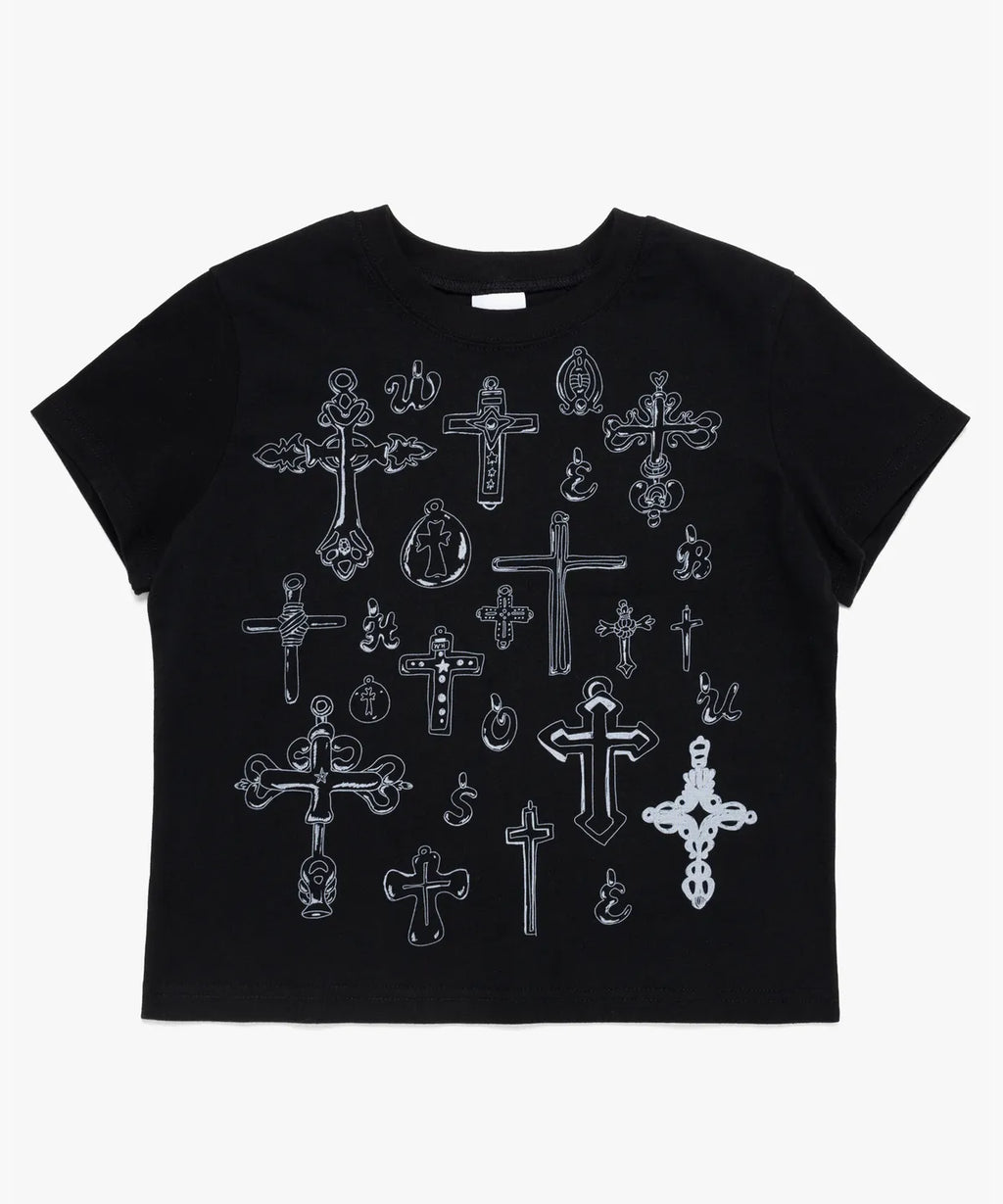 【𝘱𝘳𝘦-𝘰𝘳𝘥𝘦𝘳】Webhouse Sketch Cross Angel Tee (Black)