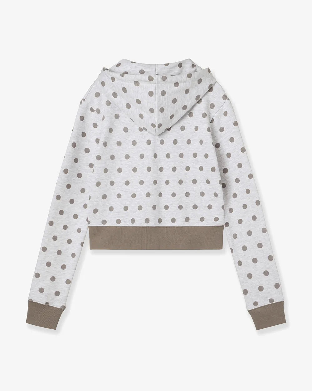 AEAE WEB LOGO CROP HOOD ZIP UP (DOT LIGHT GREY)