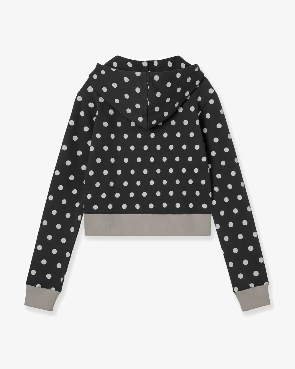 AEAE WEB LOGO CROP HOOD ZIP UP (DOT CHARCOAL)