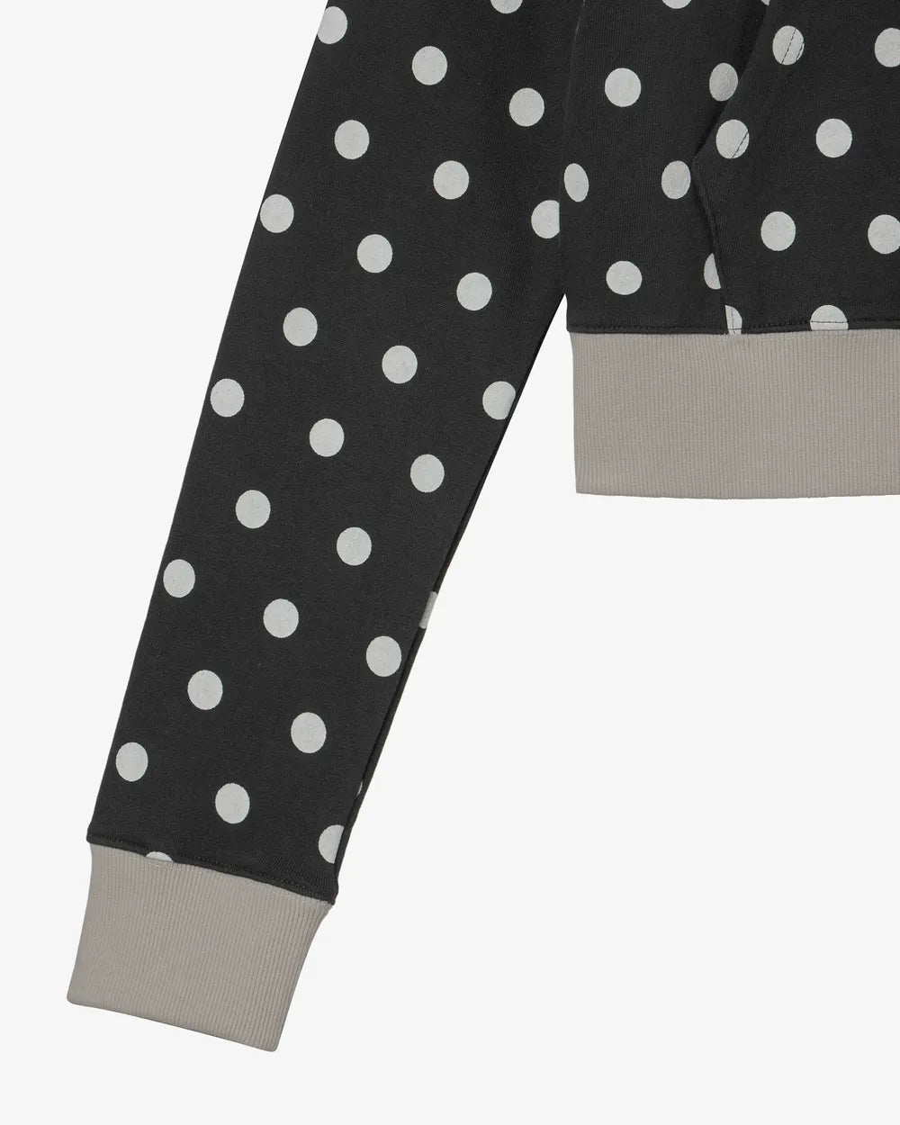 AEAE WEB LOGO CROP HOOD ZIP UP (DOT CHARCOAL)