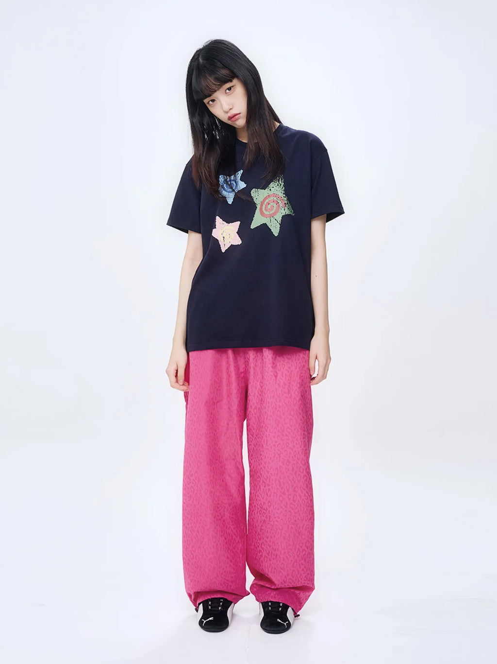【𝘱𝘳𝘦-𝘰𝘳𝘥𝘦𝘳】FASTLE Spin Star Tee Navy