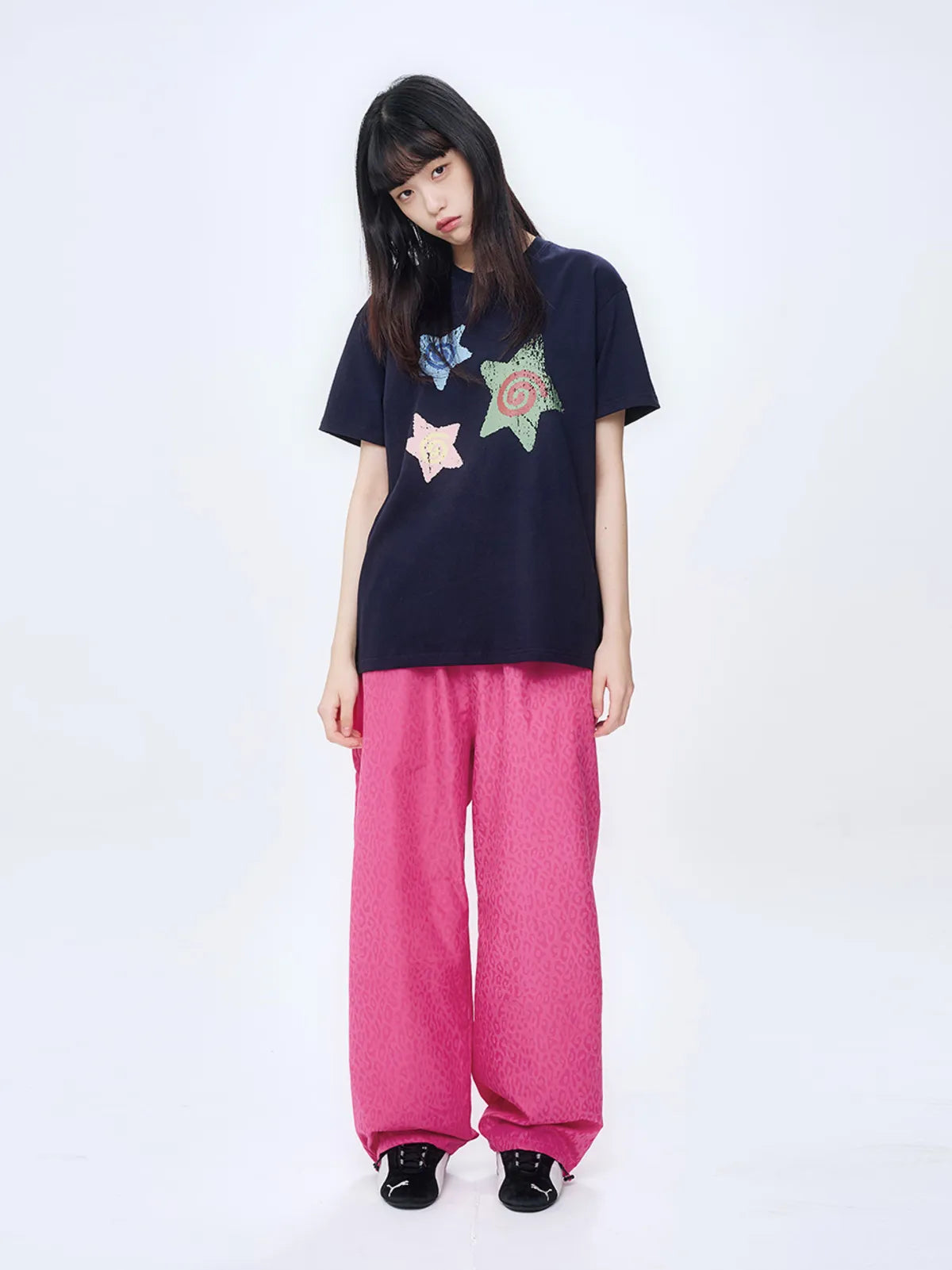 【𝘱𝘳𝘦-𝘰𝘳𝘥𝘦𝘳】FASTLE Spin Star Tee Navy