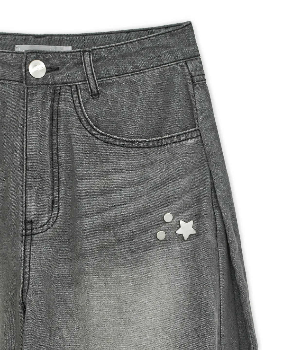 HUGYOURSKIN KORILAKKUMA WASHED JEANS (CHARCOAL)