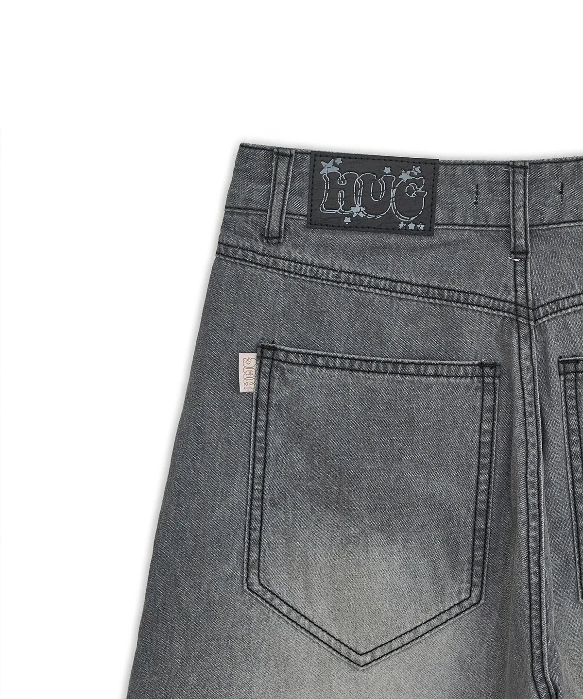 HUGYOURSKIN KORILAKKUMA WASHED JEANS (CHARCOAL)