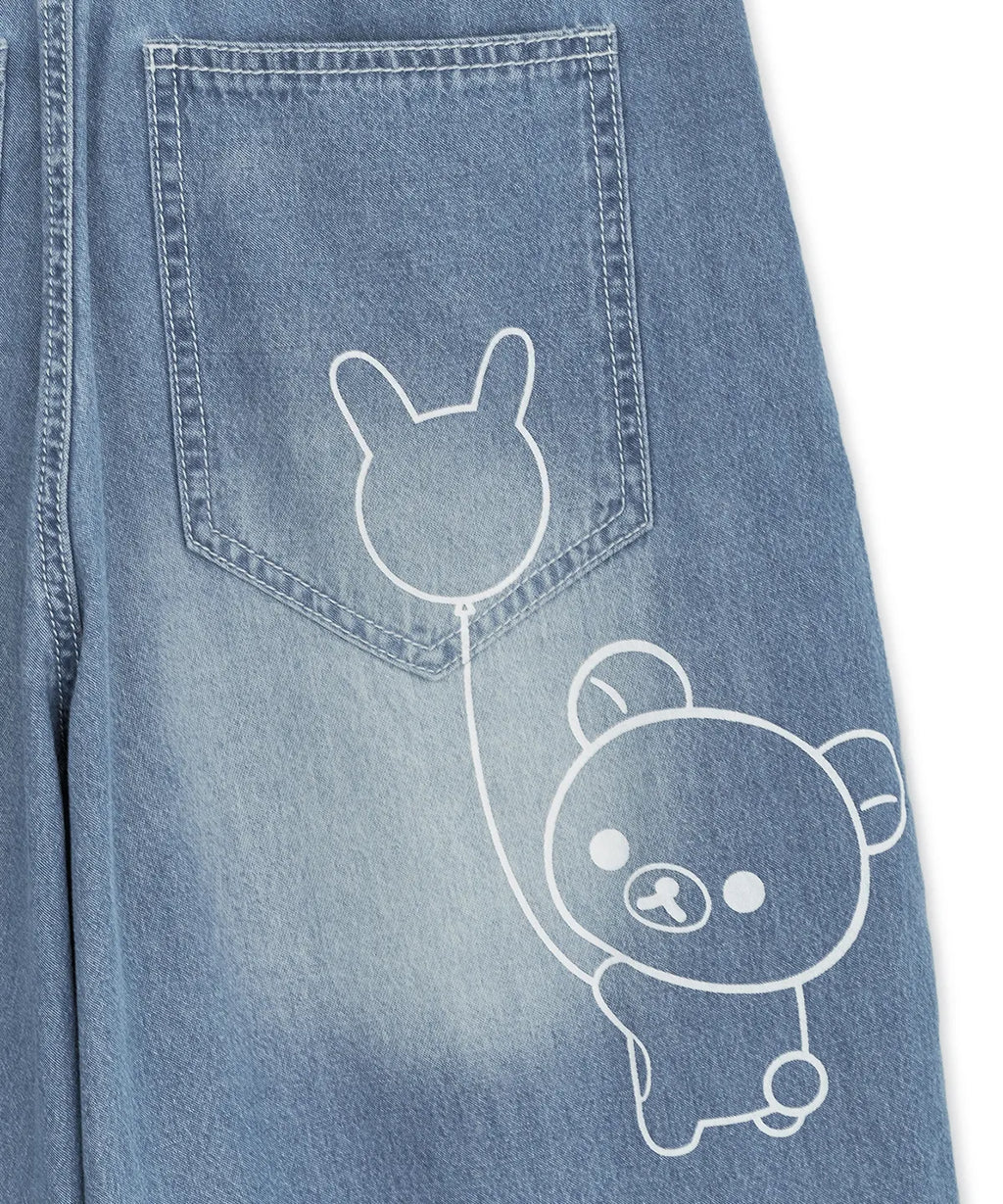 HUGYOURSKIN KORILAKKUMA WASHED JEANS (BLUE)