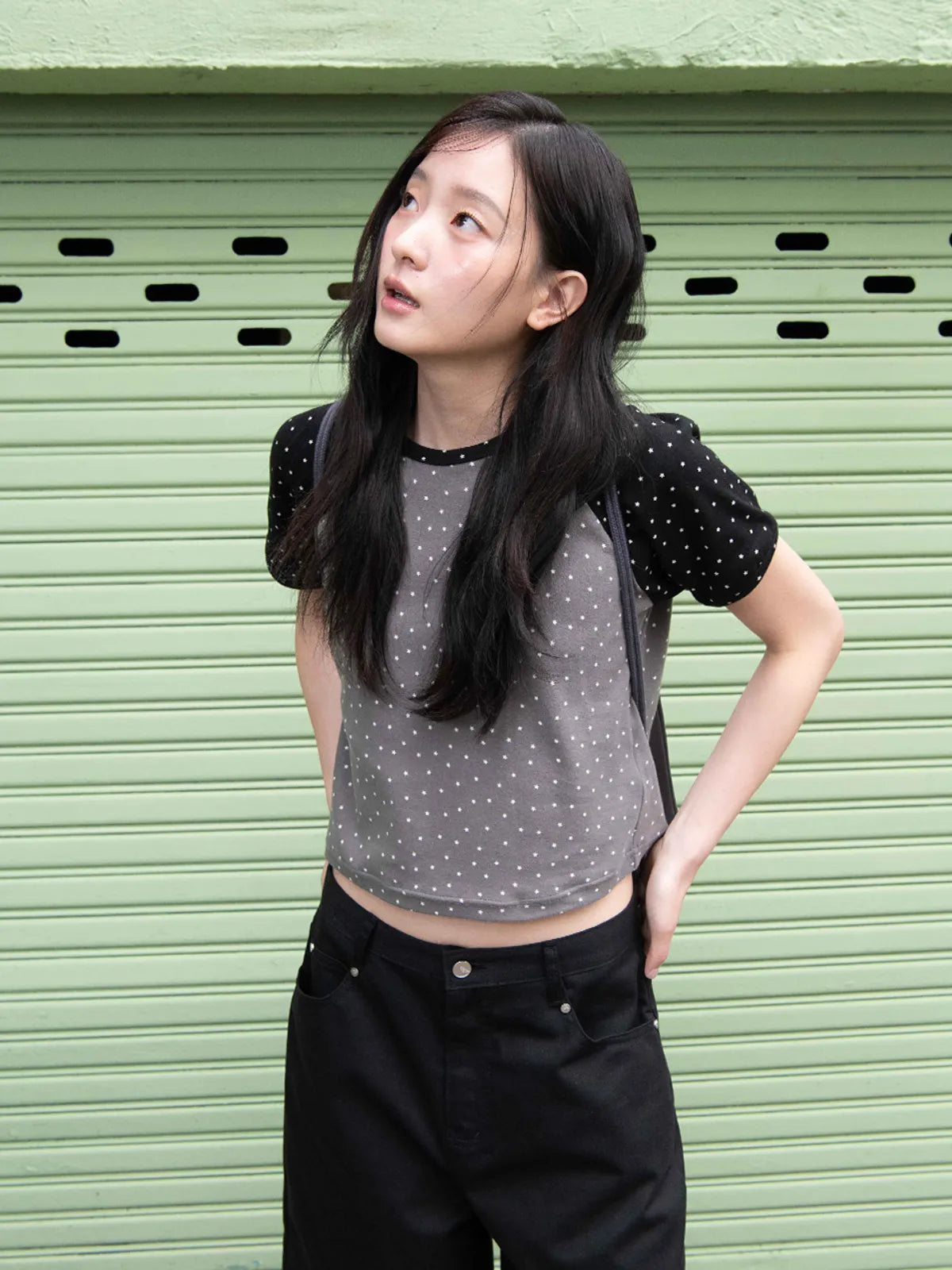 【𝘱𝘳𝘦-𝘰𝘳𝘥𝘦𝘳】OAFISH Mini Star Raglan T-Shirt (Charcoal)
