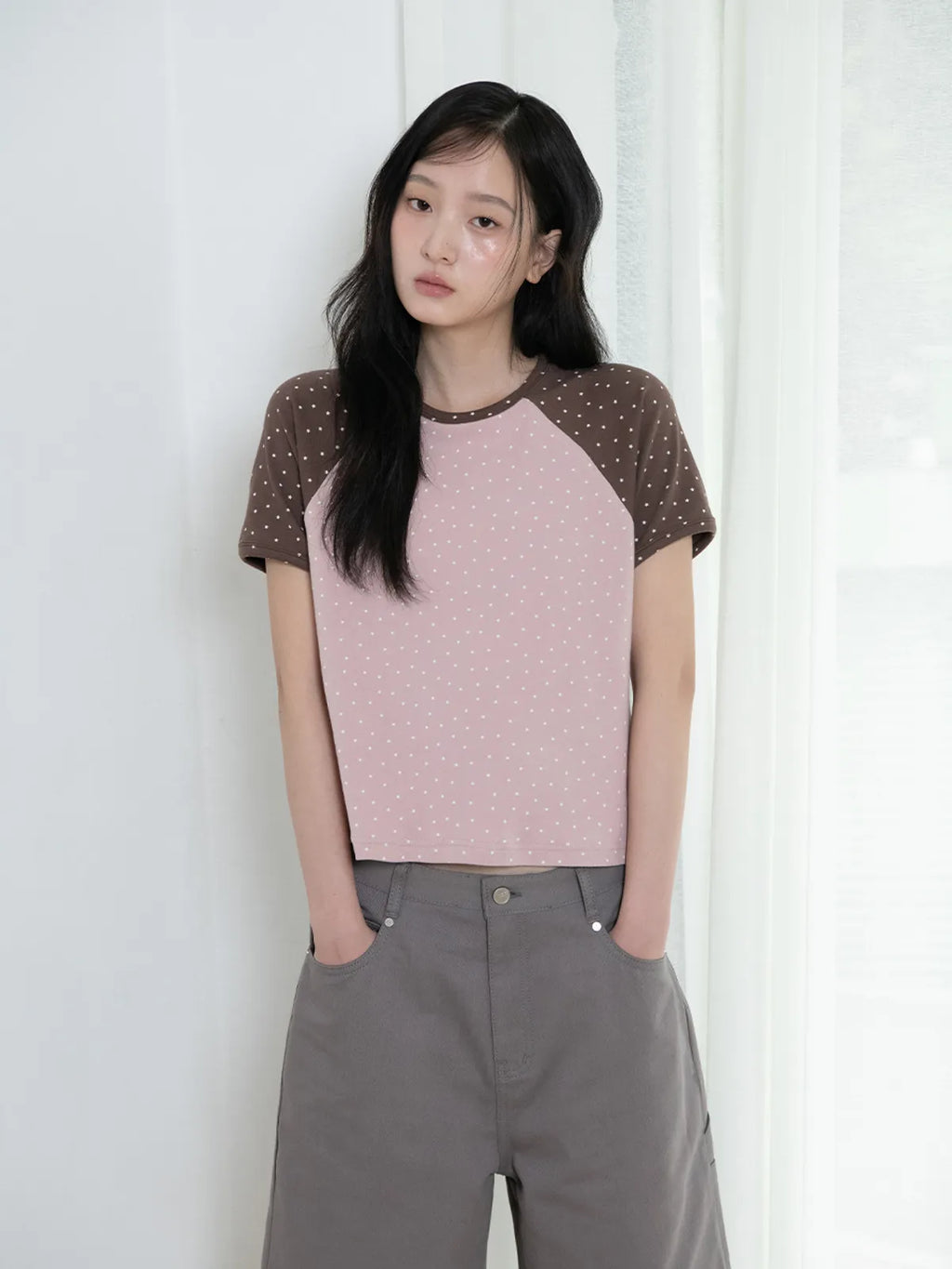 【𝘱𝘳𝘦-𝘰𝘳𝘥𝘦𝘳】OAFISH Mini Star Raglan T-Shirt (Pink)