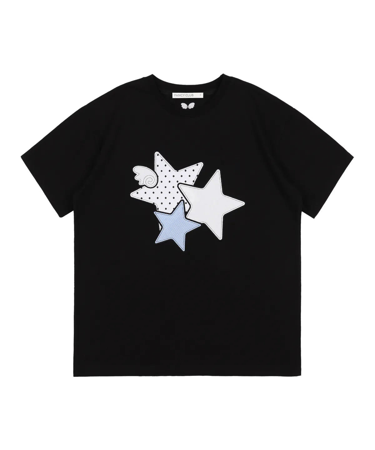【𝘱𝘳𝘦-𝘰𝘳𝘥𝘦𝘳】FANCY CLUB MIX STAR ANGEL PATCH TEE (BLACK)