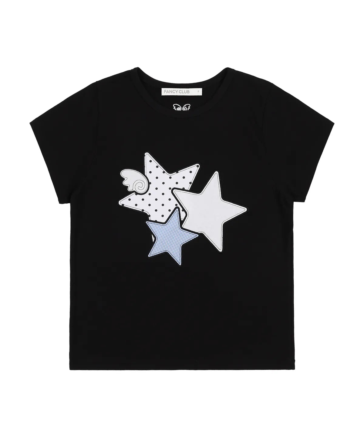 【𝘱𝘳𝘦-𝘰𝘳𝘥𝘦𝘳】FANCY CLUB MIX STAR ANGEL PATCH TEE (BLACK)