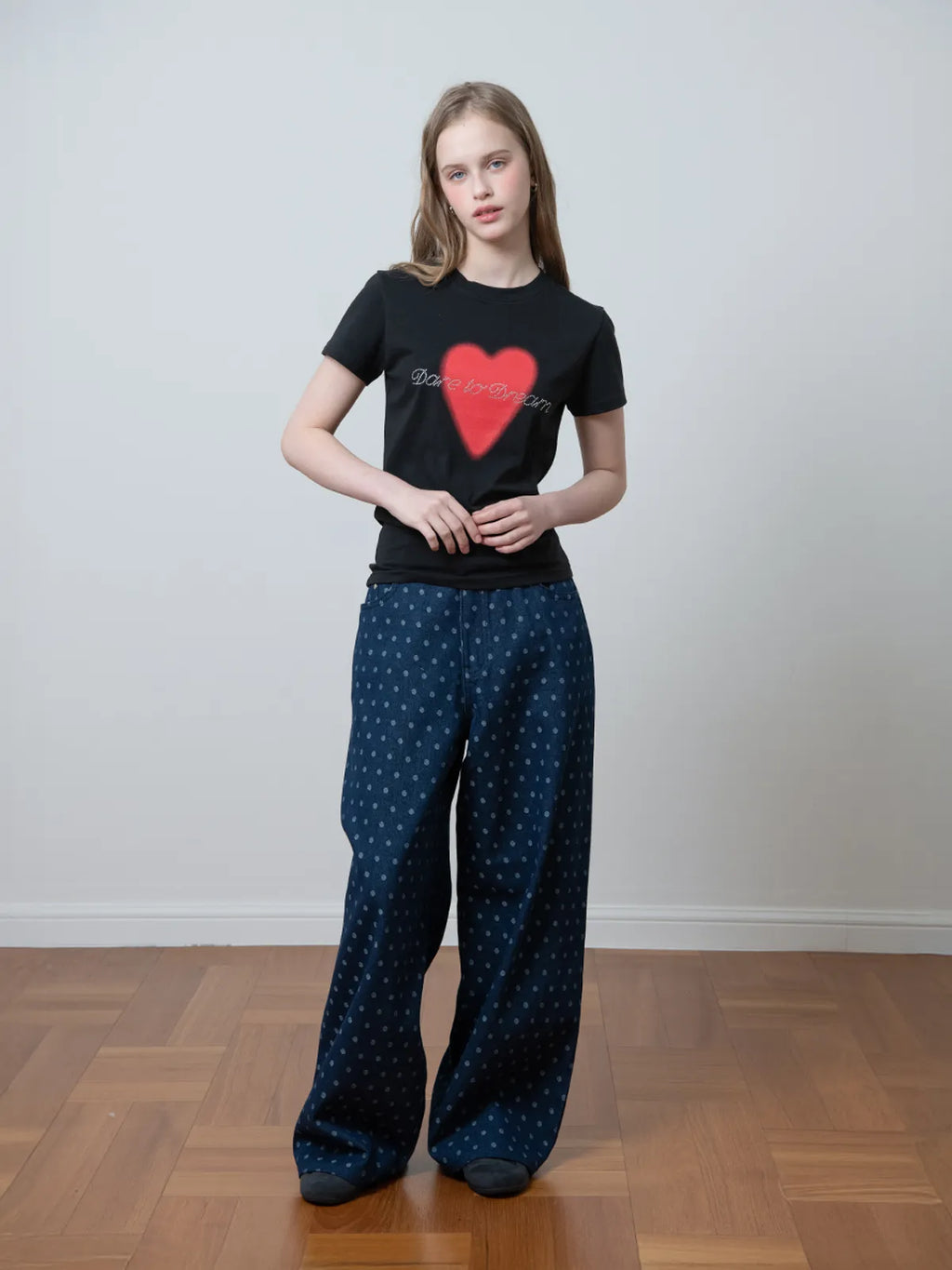 【𝘱𝘳𝘦-𝘰𝘳𝘥𝘦𝘳】OAFISH Wide dot denim pants(blue)